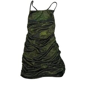 Lucy and the sky, black and gold mini dress